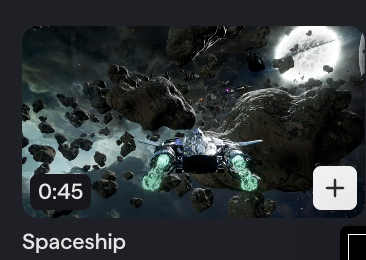 Spaceship clip: a ship flying through an asteroid field
