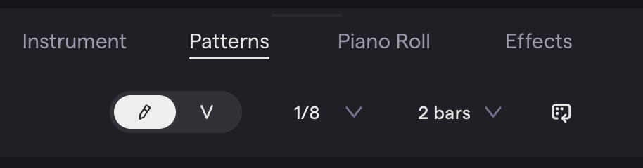 Patterns Beatmaker configuration screenshot