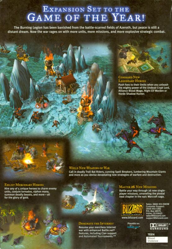 Warcraft III: The Frozen Throne - Back Cover